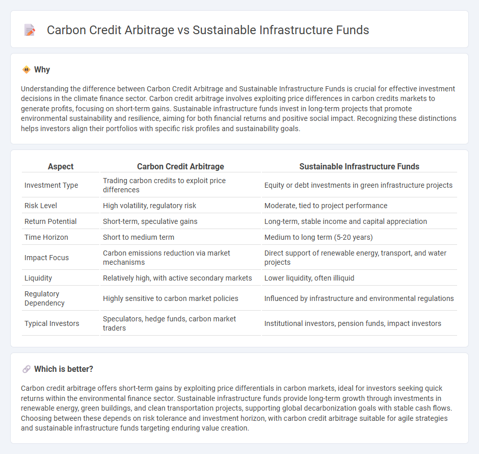Carbon Credit Arbitrage vs Sustainable Infrastructure Funds in Investment