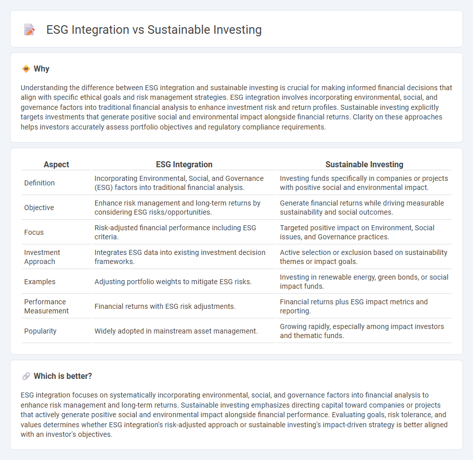 Esg Integration vs Sustainable Investing in Finance