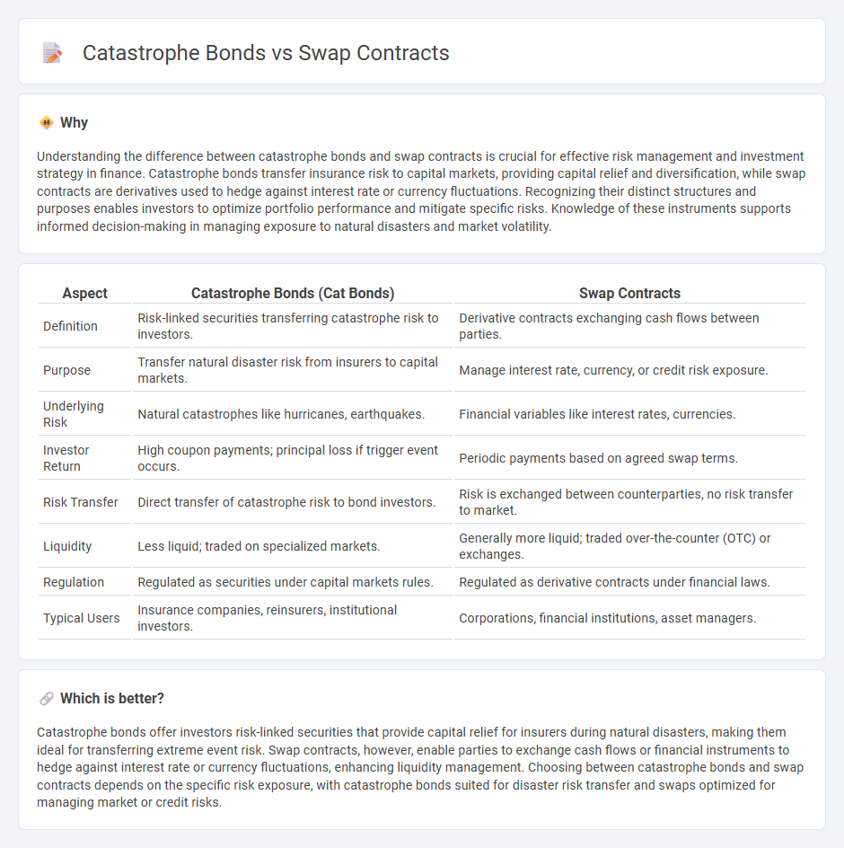 Catastrophe Bonds vs Swap Contracts in Finance