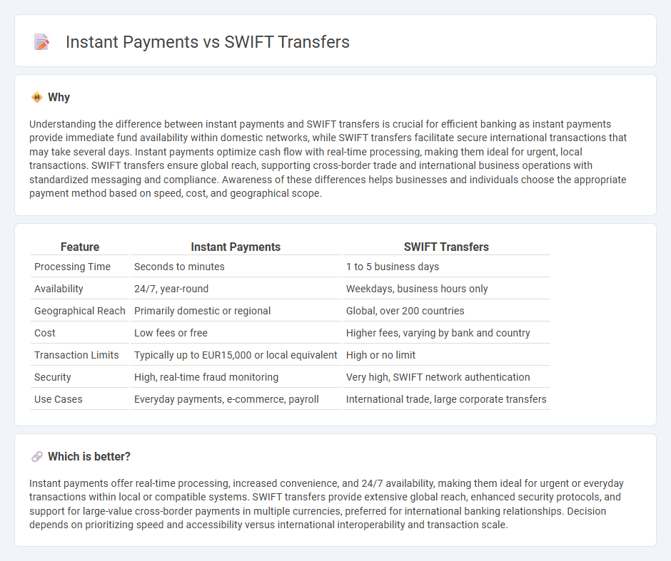 Instant Payments vs Swift Transfers in Banking