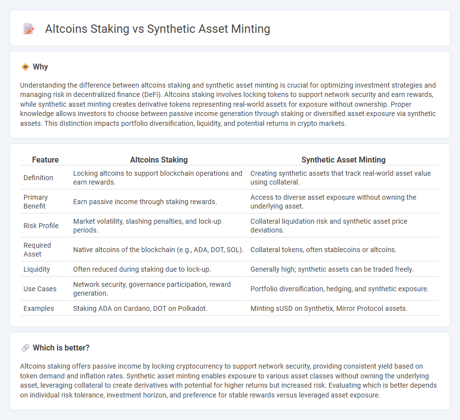 Altcoins Staking vs Synthetic Asset Minting in Finance
