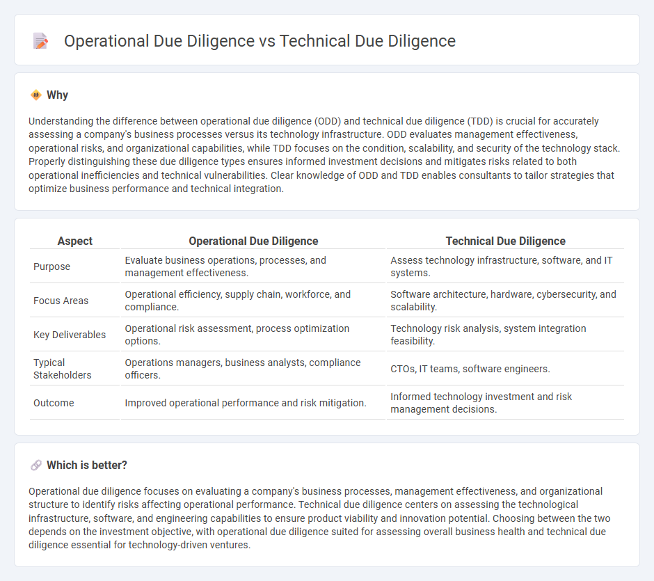 Operational Due Diligence vs Technical Due Diligence in Consulting
