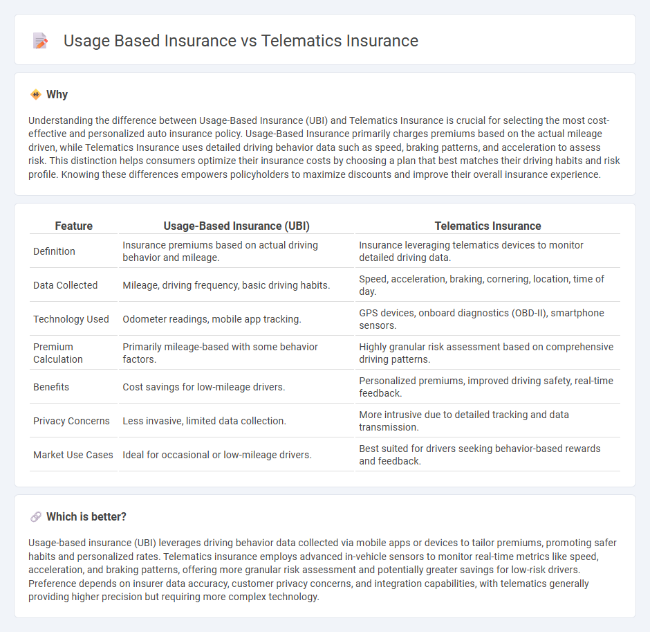 Usage Based Insurance vs Telematics Insurance in Insurance