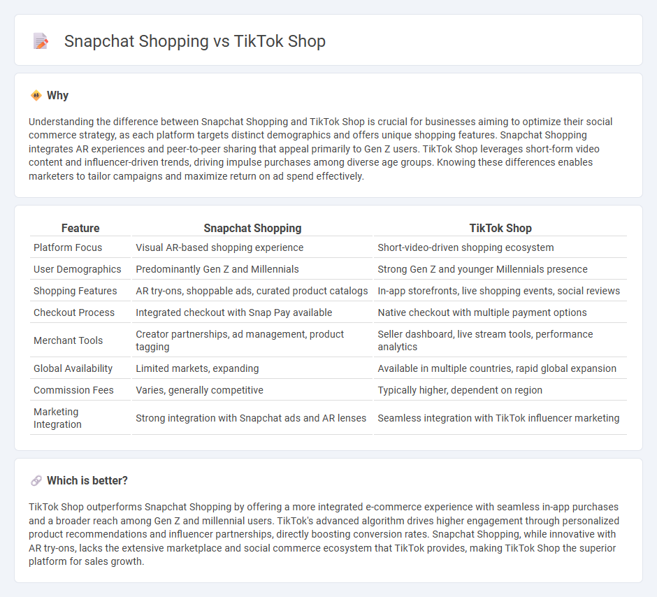 Snapchat Shopping vs Tiktok Shop in Sales