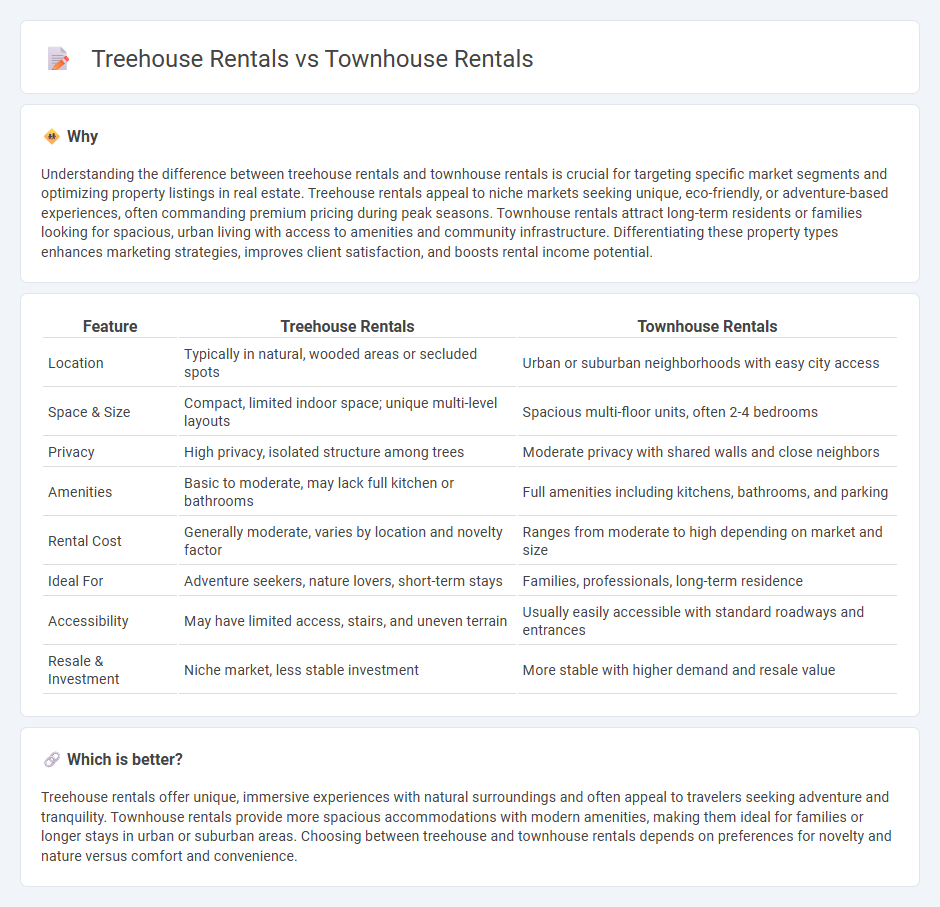 Treehouse Rentals vs Townhouse Rentals in Real Estate