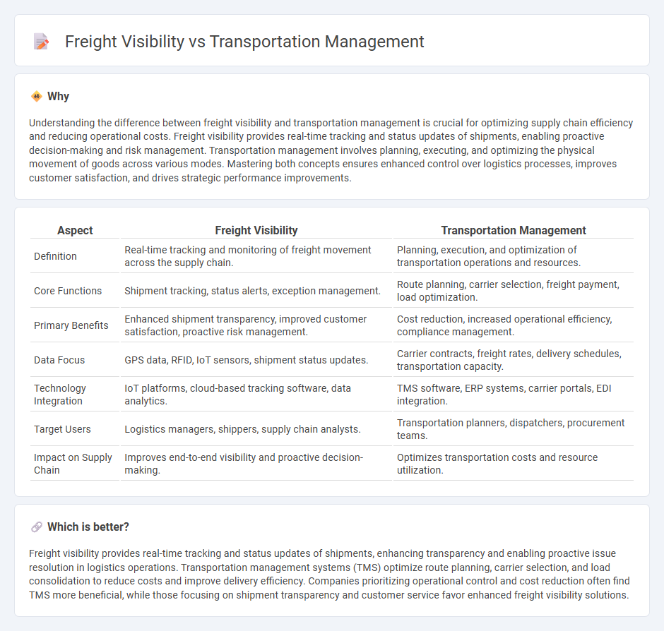 Freight Visibility vs Transportation Management in Logistics