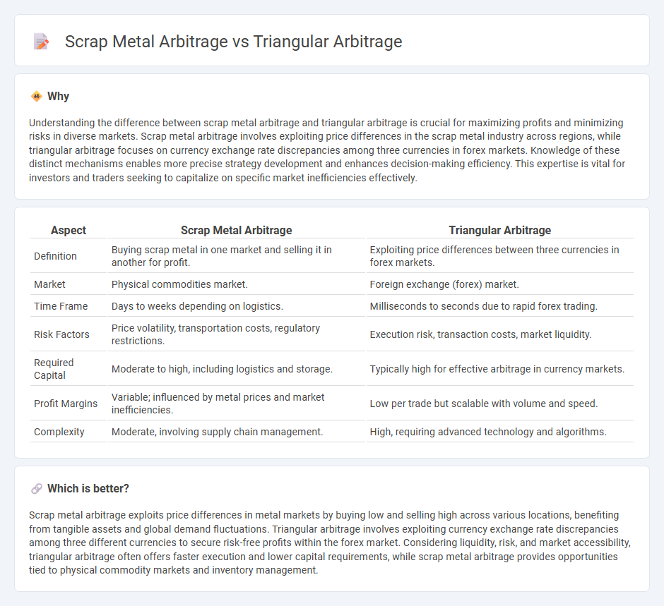 Scrap Metal Arbitrage vs Triangular Arbitrage in Economy