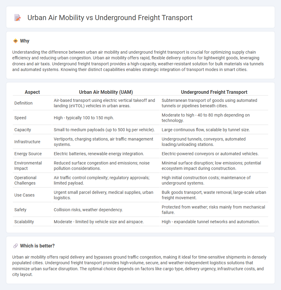 Urban Air Mobility vs Underground Freight Transport in Logistics