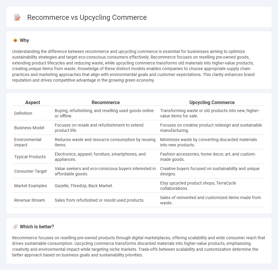 Recommerce vs Upcycling Commerce in Commerce