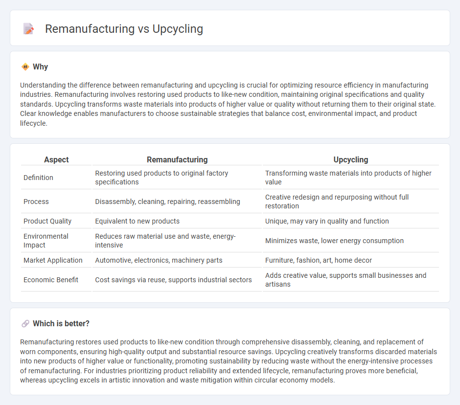 Remanufacturing vs Upcycling in Manufacturing