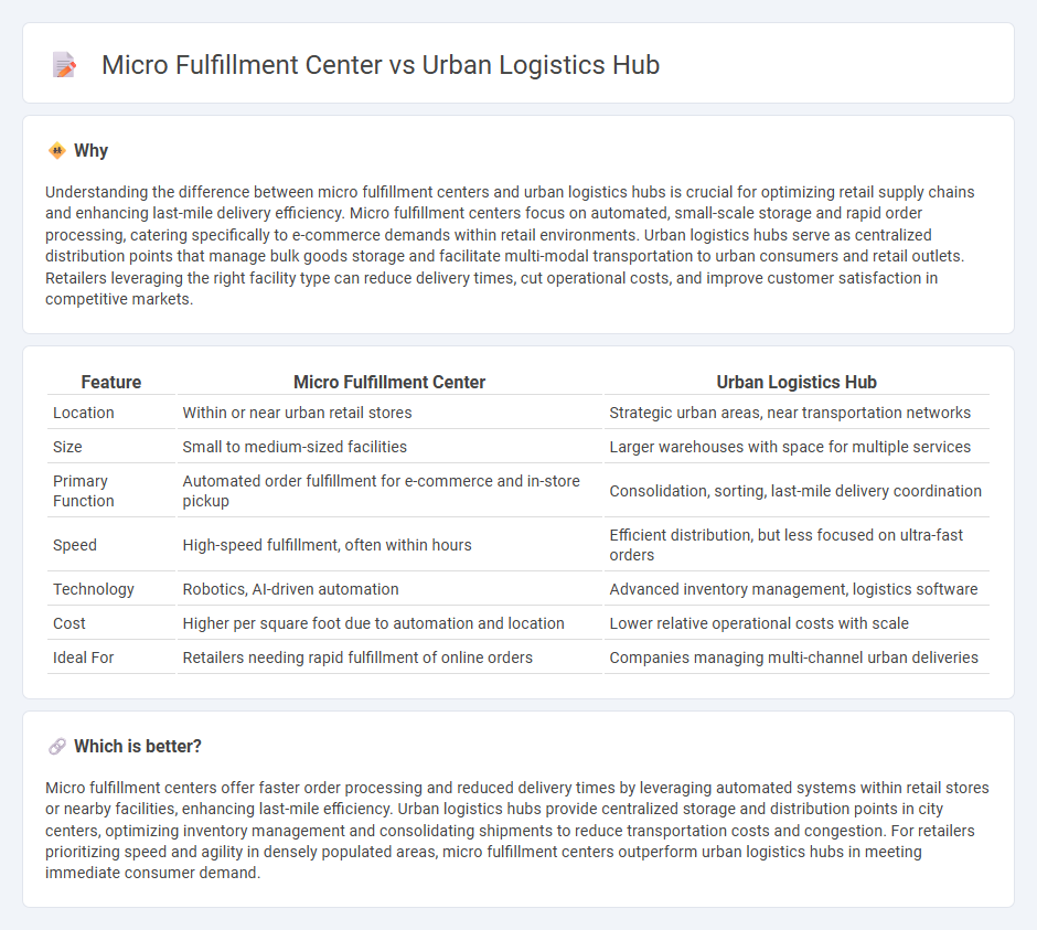 Micro Fulfillment Center vs Urban Logistics Hub in Retail
