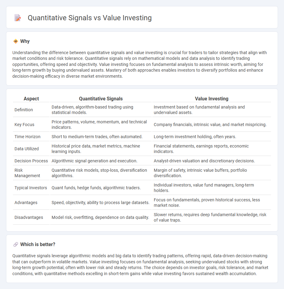 Quantitative Signals vs Value Investing in Trading