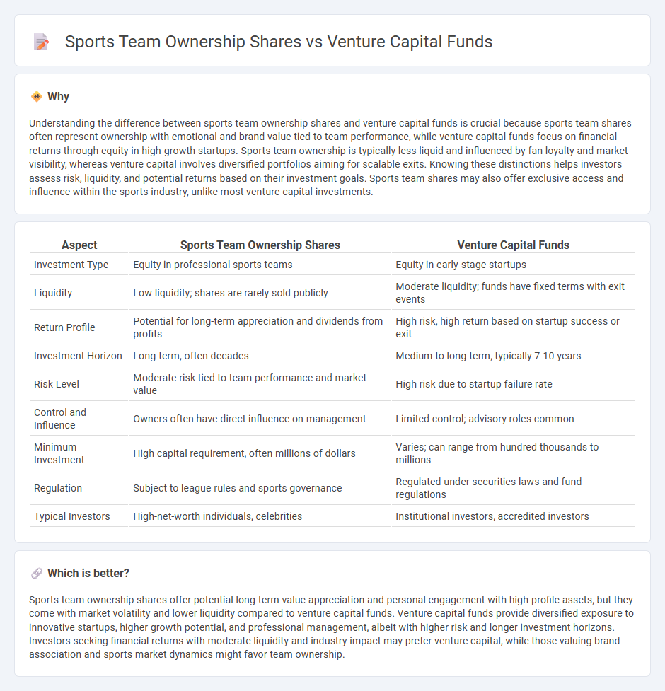 Sports Team Ownership Shares vs Venture Capital Funds in Investment
