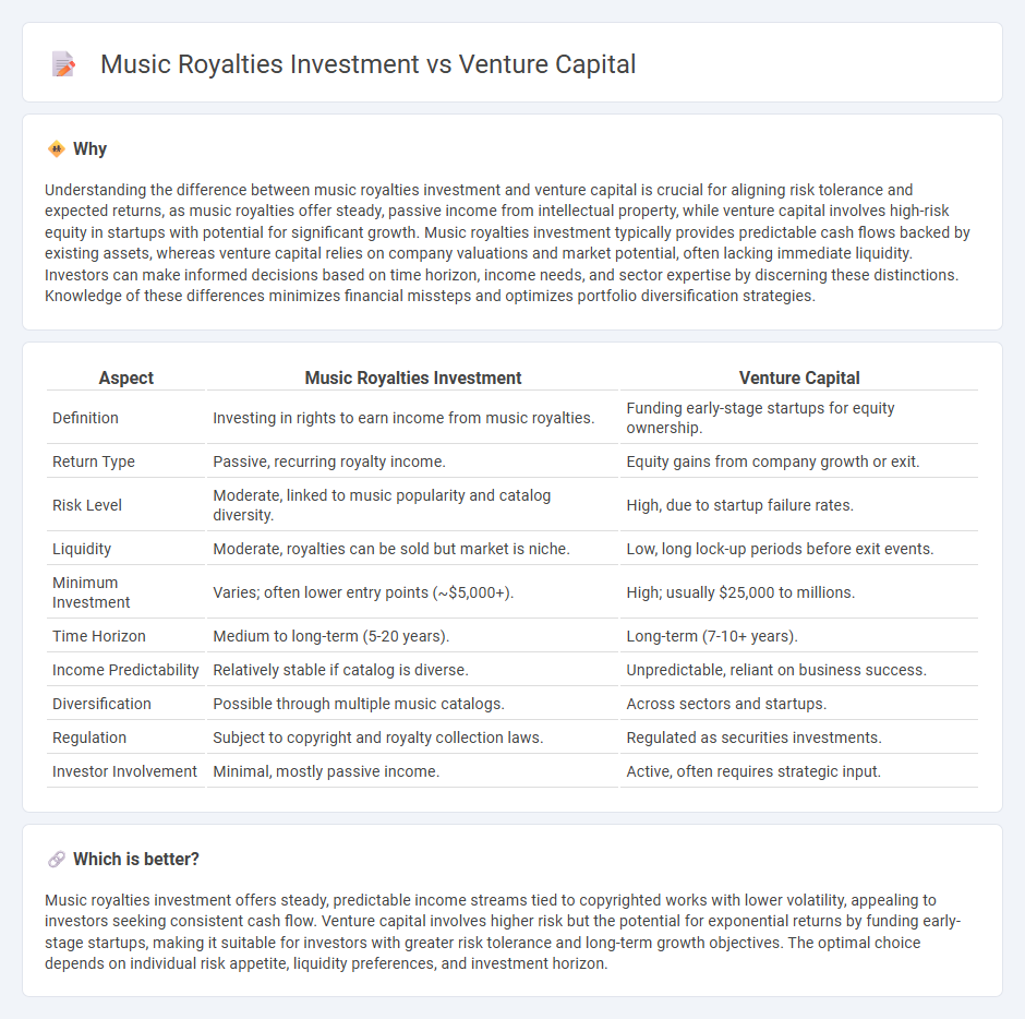 Music Royalties Investment vs Venture Capital in Investment