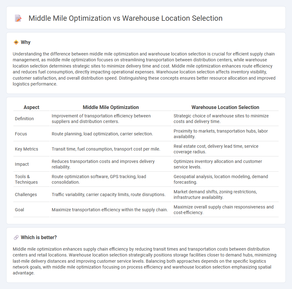 Middle Mile Optimization vs Warehouse Location Selection in Logistics