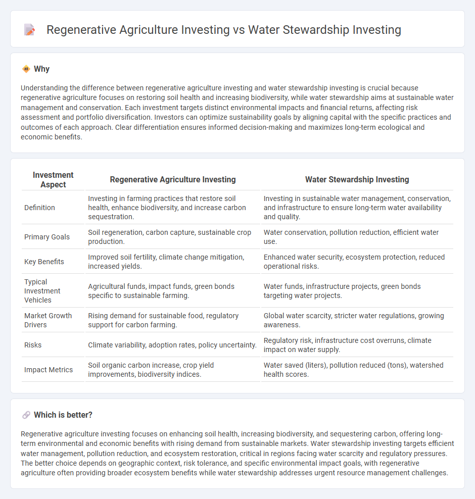 Regenerative Agriculture Investing vs Water Stewardship Investing in Investment