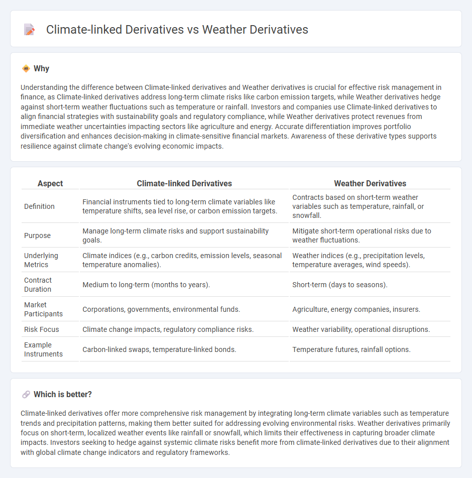 Climate-Linked Derivatives vs Weather Derivatives in Finance