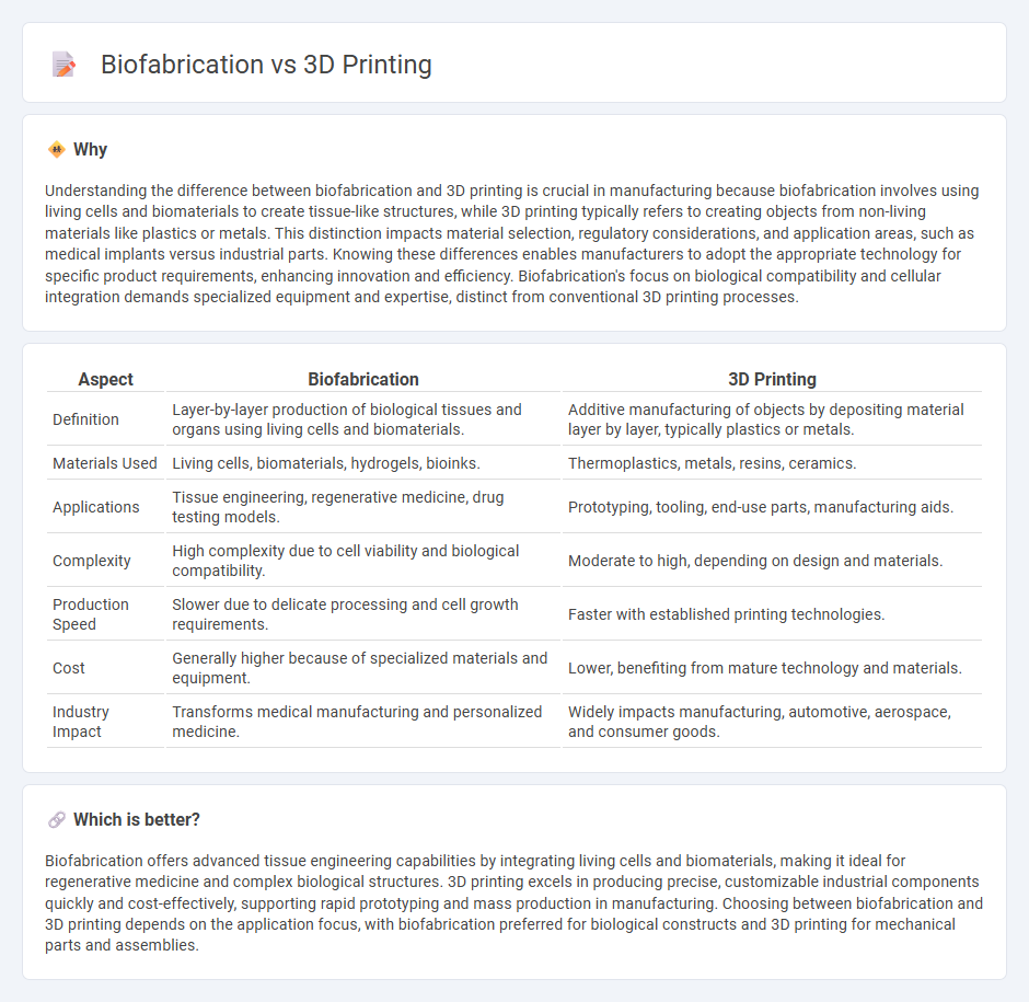 Biofabrication vs 3D Printing in Manufacturing