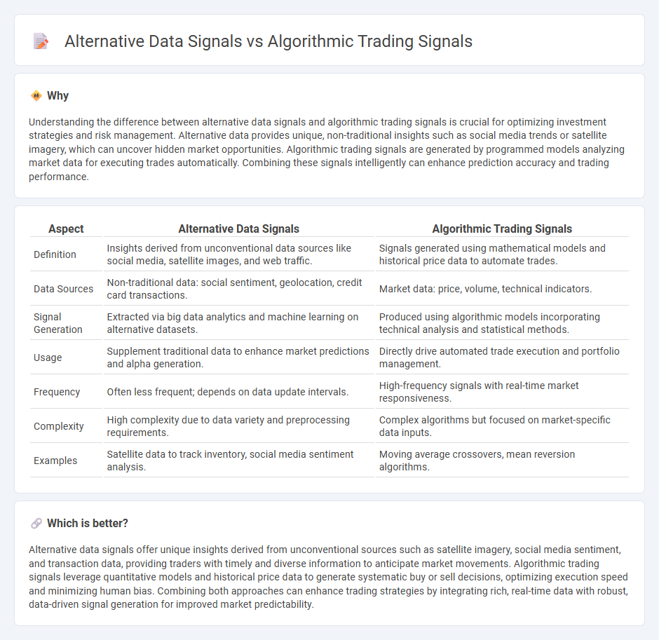 Alternative Data Signals vs Algorithmic Trading Signals in Trading