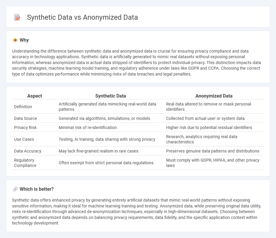 Synthetic Data vs Anonymized Data in Technology