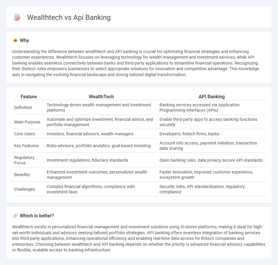 Wealthtech vs Api Banking in Banking