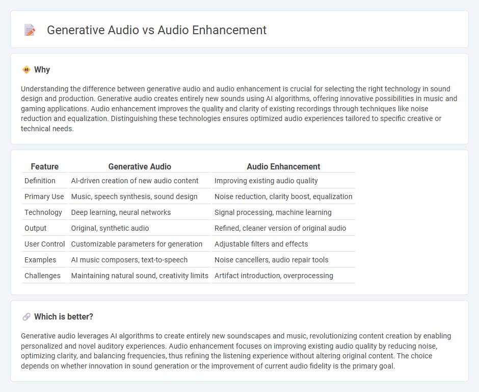 Generative Audio vs Audio Enhancement in Technology