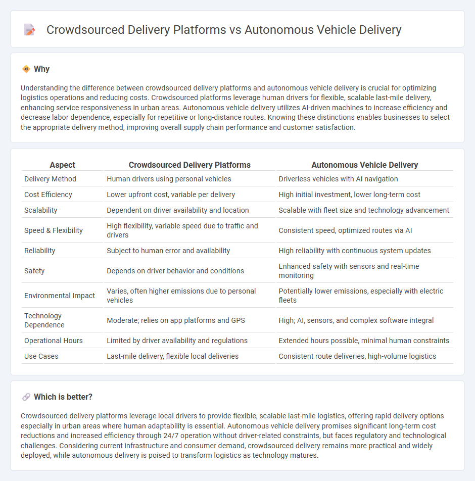 Crowdsourced Delivery Platforms vs Autonomous Vehicle Delivery in Logistics