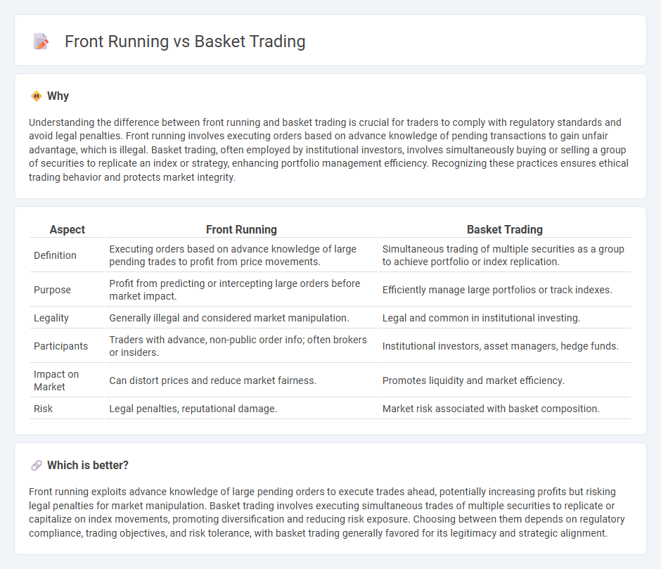 Front Running vs Basket Trading in Trading