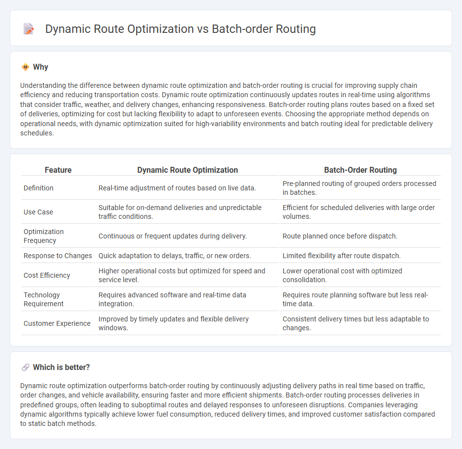 Dynamic Route Optimization vs Batch-Order Routing in Logistics