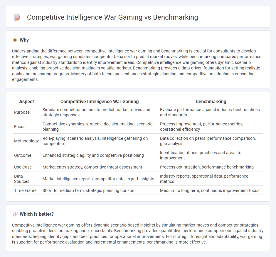 Competitive Intelligence War Gaming vs Benchmarking in Consulting