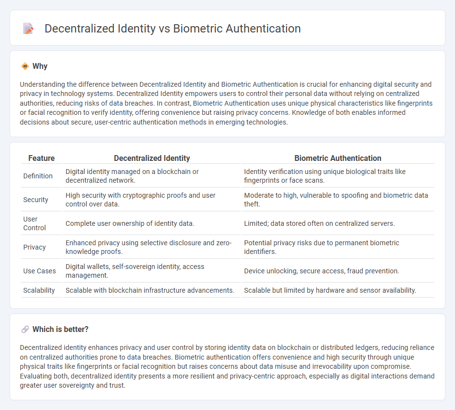 Decentralized Identity vs Biometric Authentication in Technology
