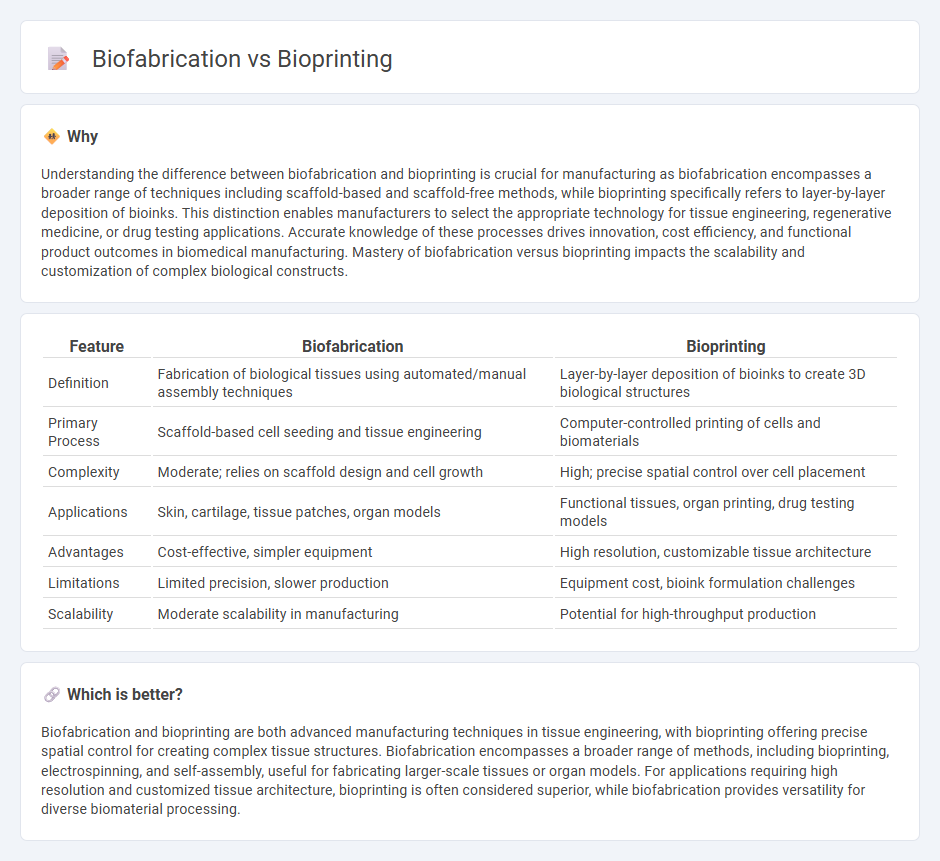 Biofabrication vs Bioprinting in Manufacturing