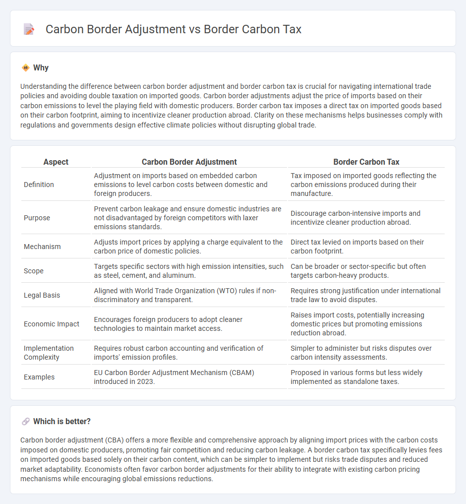 Carbon Border Adjustment vs Border Carbon Tax in Economy