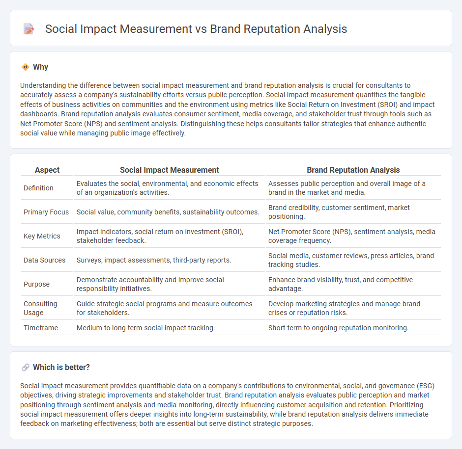 Social Impact Measurement vs Brand Reputation Analysis in Consulting