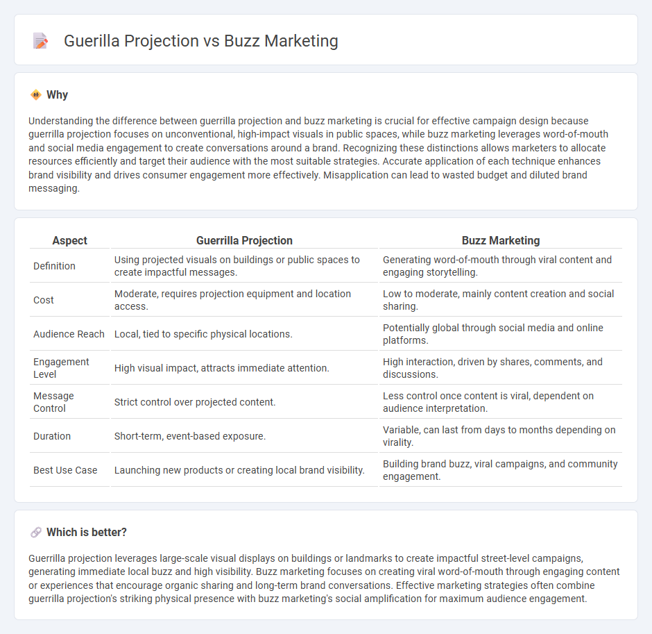 Guerilla Projection vs Buzz Marketing in Marketing