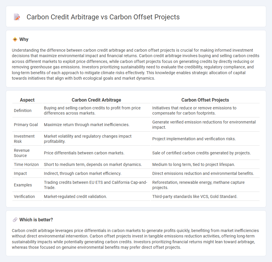 Carbon Credit Arbitrage vs Carbon Offset Projects in Investment