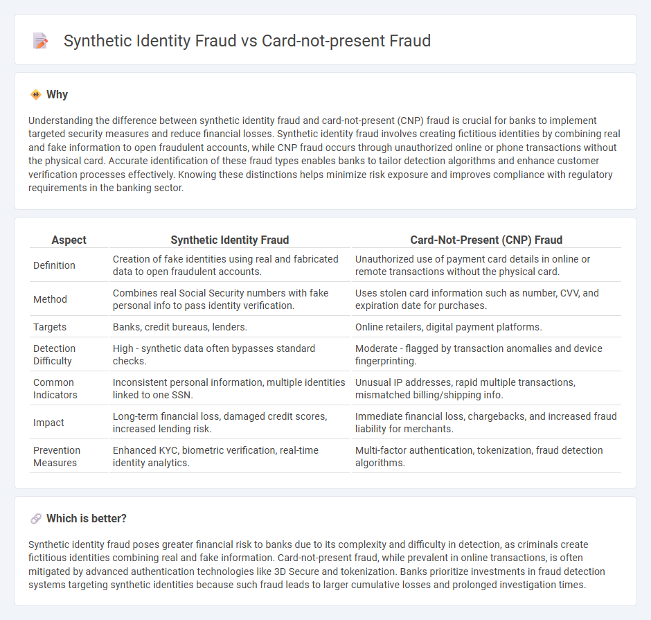 Synthetic Identity Fraud vs Card-Not-Present Fraud in Banking