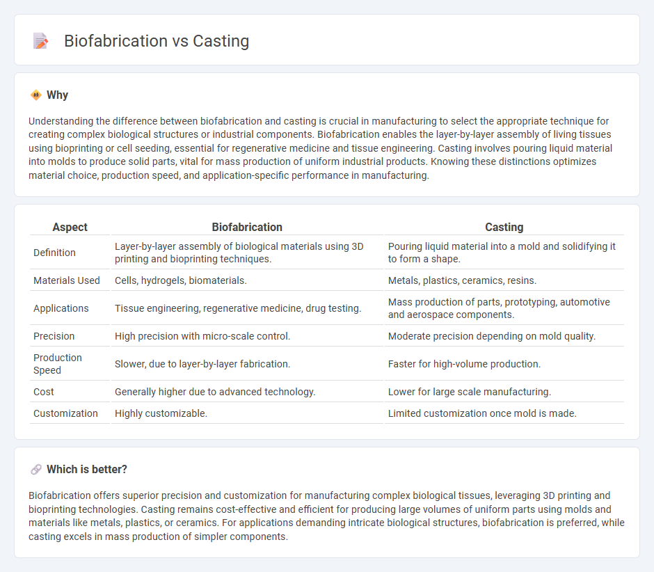 Biofabrication vs Casting in Manufacturing