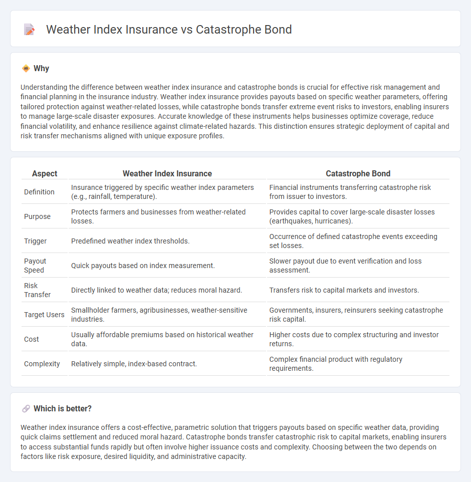 Weather Index Insurance vs Catastrophe Bond in Insurance