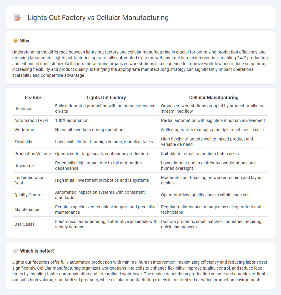 Lights Out Factory vs Cellular Manufacturing in Manufacturing