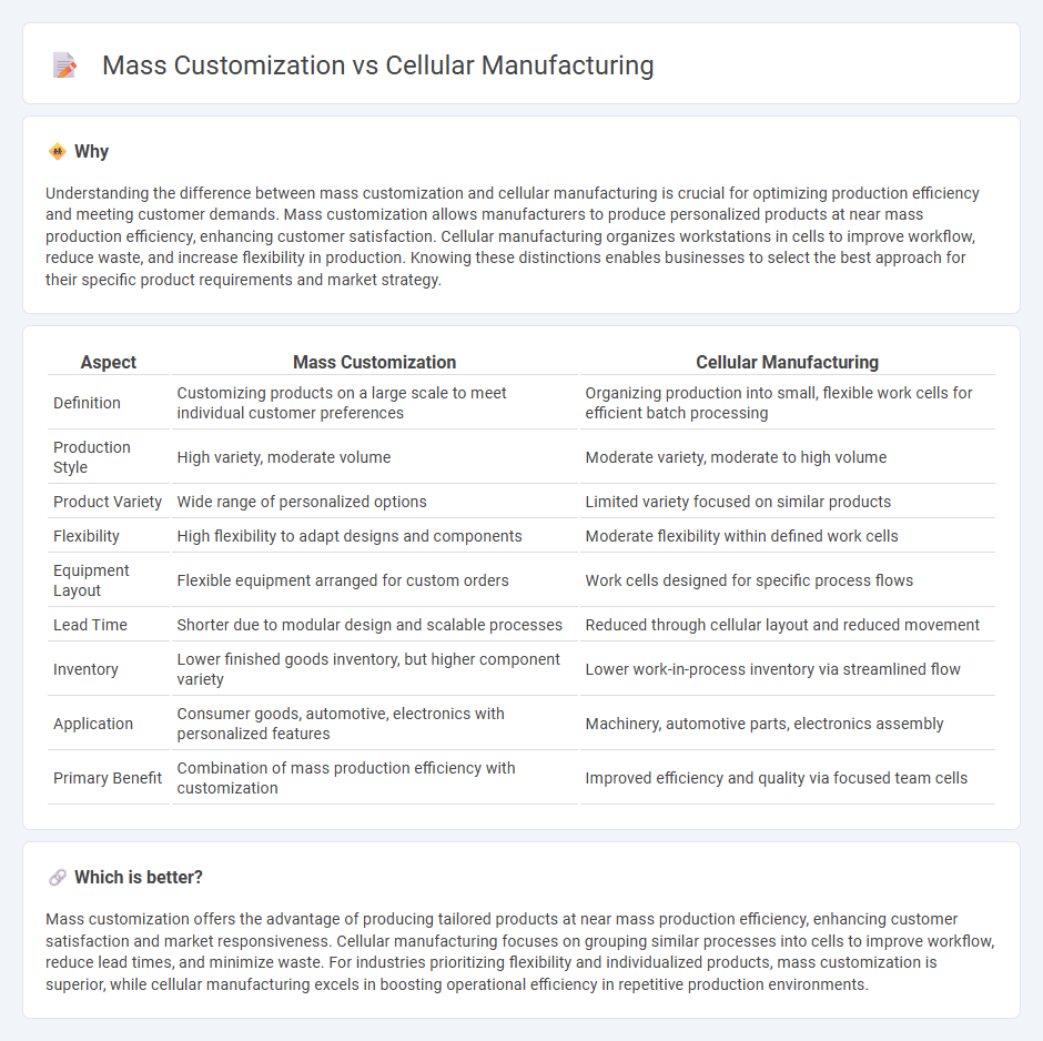 Mass Customization vs Cellular Manufacturing in Manufacturing