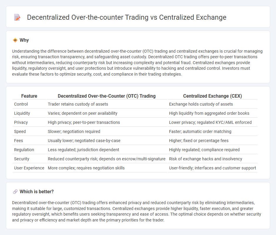 Decentralized Over-The-Counter Trading vs Centralized Exchange in Finance