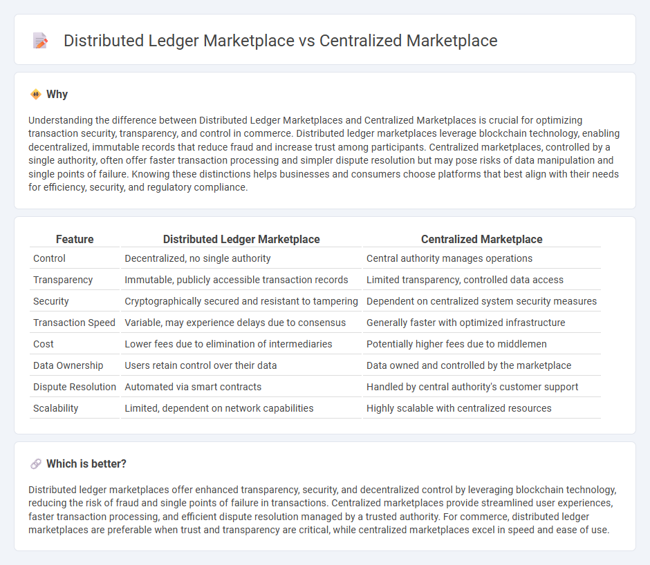 Distributed Ledger Marketplace vs Centralized Marketplace in Commerce