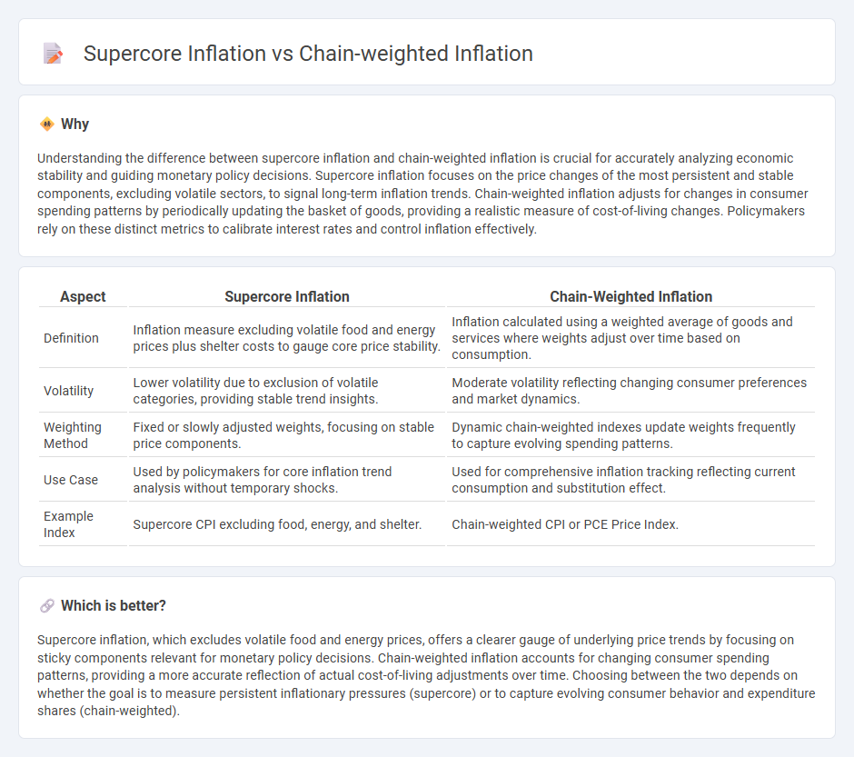 Supercore Inflation vs Chain-Weighted Inflation in Economy