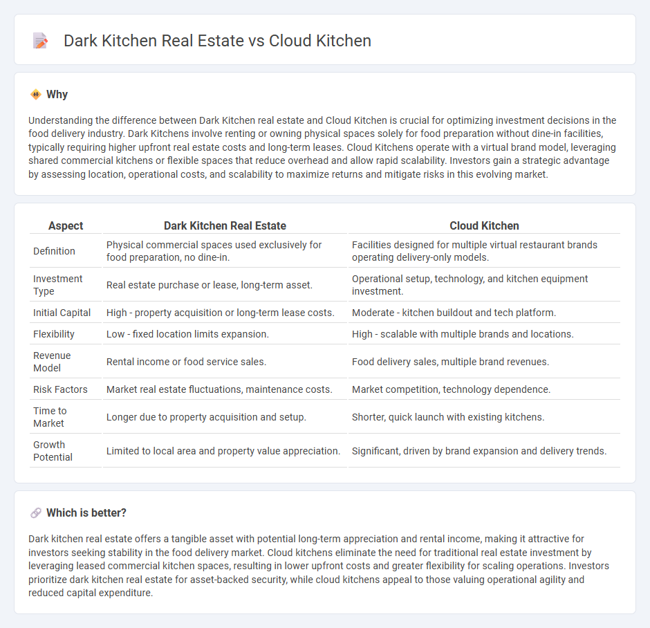 Dark Kitchen Real Estate vs Cloud Kitchen in Investment