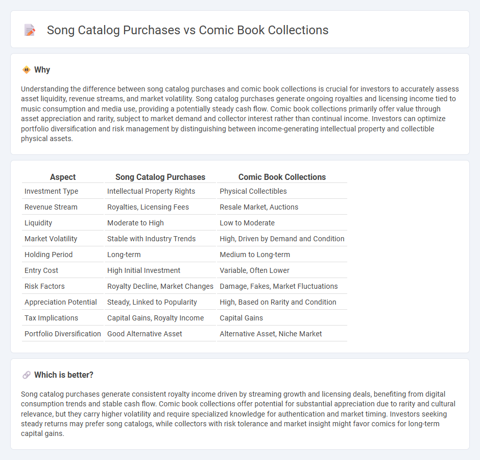 Song Catalog Purchases vs Comic Book Collections in Investment
