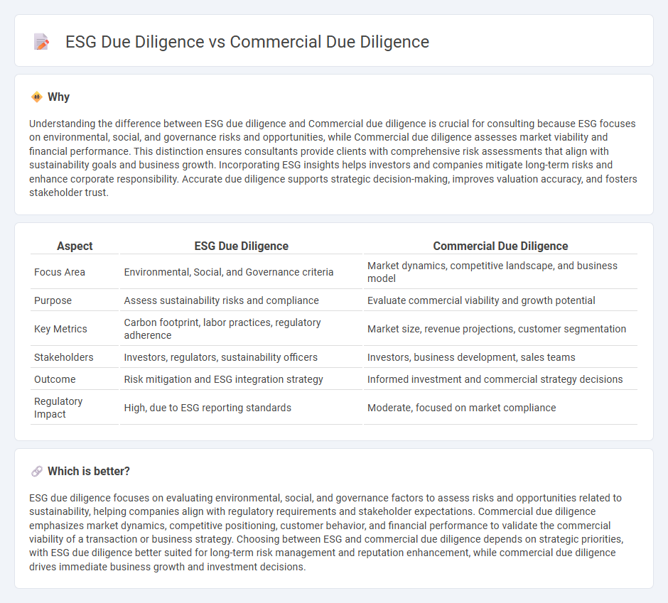 Esg Due Diligence vs Commercial Due Diligence in Consulting