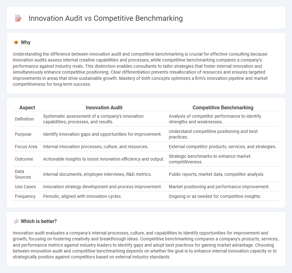Innovation Audit vs Competitive Benchmarking in Consulting