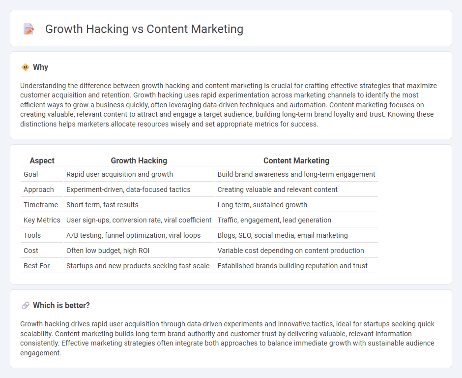 Growth Hacking vs Content Marketing in Marketing