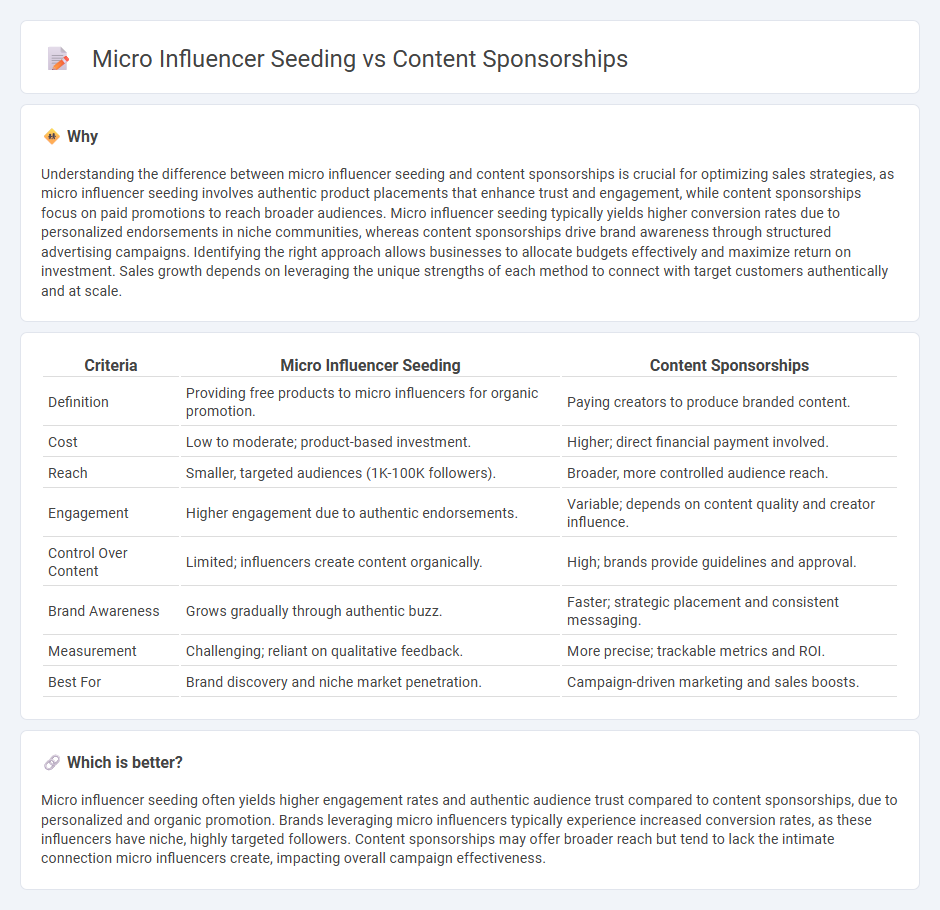Micro Influencer Seeding vs Content Sponsorships in Sales